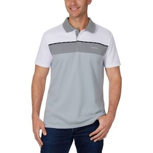 Calvin Klein Men's Short Sleeve‎ Polo in Gray and White